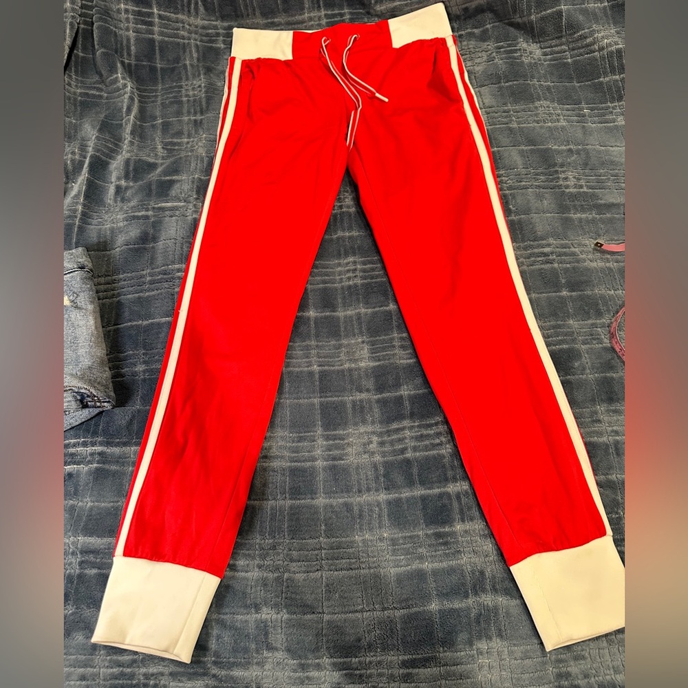 Adidas Neo Label Red and White Stripes  pants